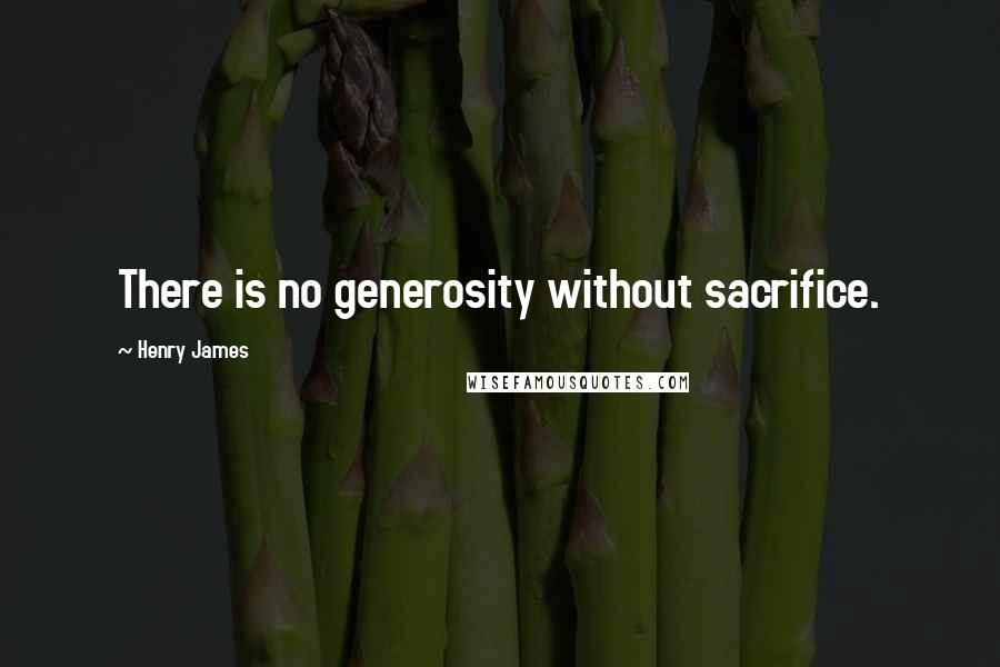 Henry James Quotes: There is no generosity without sacrifice.