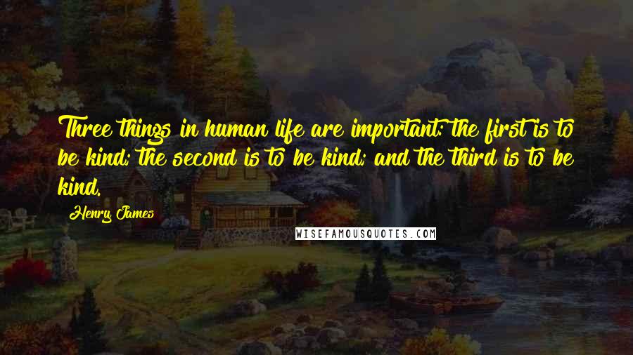 Henry James Quotes: Three things in human life are important: the first is to be kind; the second is to be kind; and the third is to be kind.