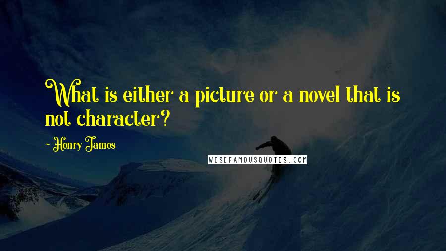 Henry James Quotes: What is either a picture or a novel that is not character?