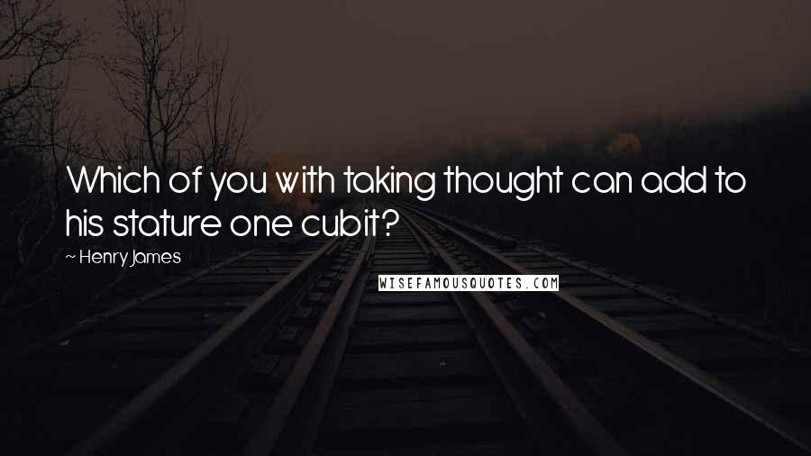Henry James Quotes: Which of you with taking thought can add to his stature one cubit?