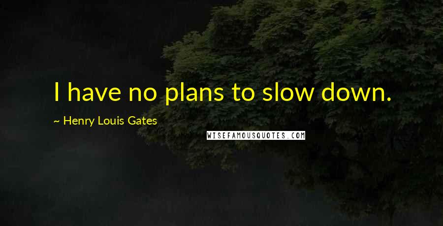 Henry Louis Gates Quotes: I have no plans to slow down.