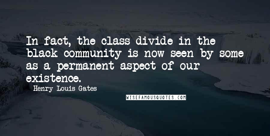 Henry Louis Gates Quotes: In fact, the class divide in the black community is now seen by some as a permanent aspect of our existence.