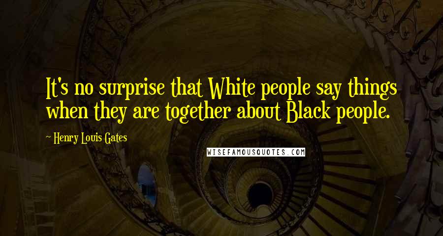 Henry Louis Gates Quotes: It's no surprise that White people say things when they are together about Black people.