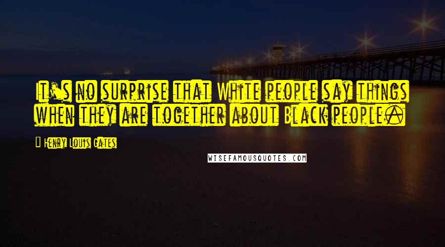 Henry Louis Gates Quotes: It's no surprise that White people say things when they are together about Black people.