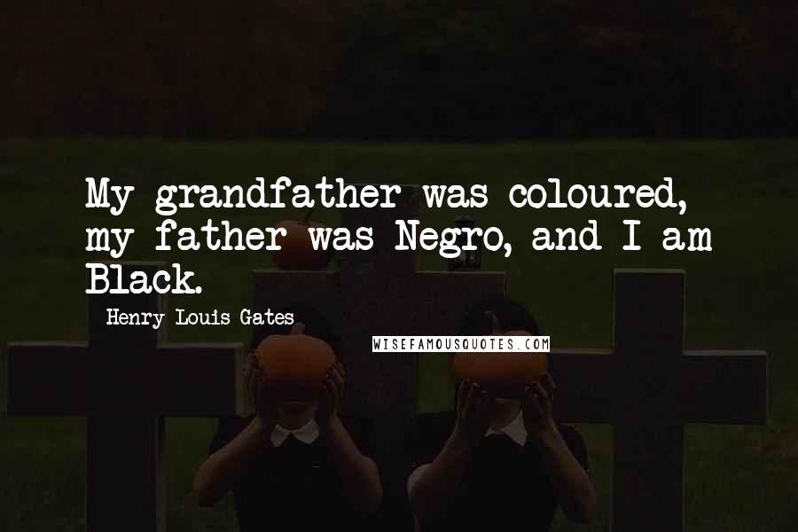 Henry Louis Gates Quotes: My grandfather was coloured, my father was Negro, and I am Black.
