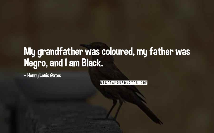 Henry Louis Gates Quotes: My grandfather was coloured, my father was Negro, and I am Black.