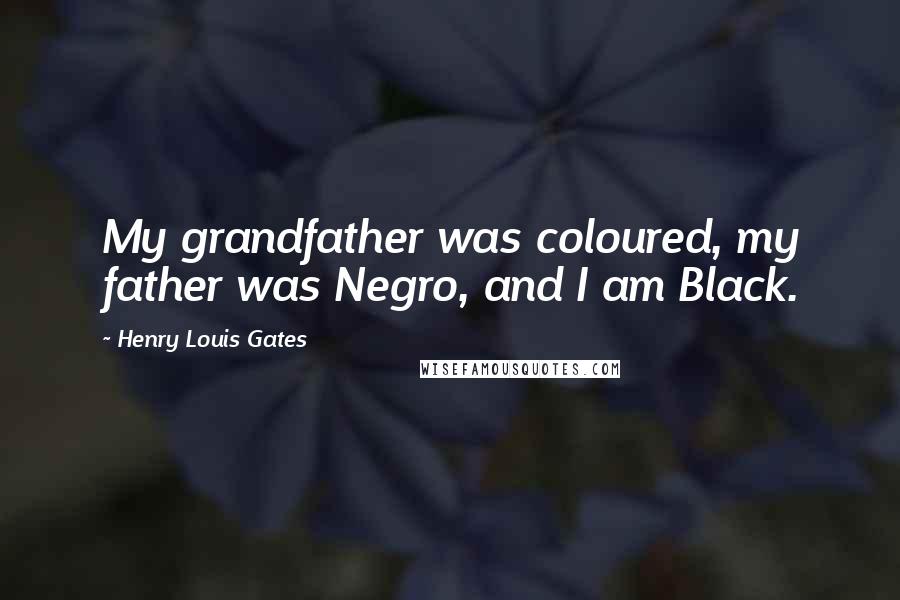 Henry Louis Gates Quotes: My grandfather was coloured, my father was Negro, and I am Black.