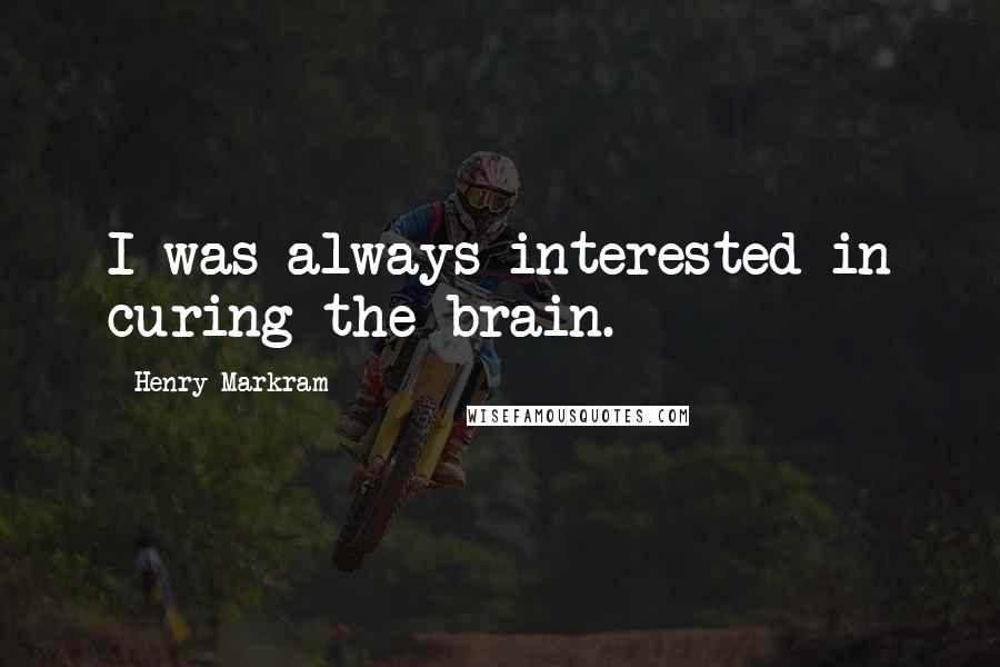 Henry Markram Quotes: I was always interested in curing the brain.