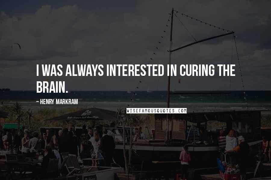 Henry Markram Quotes: I was always interested in curing the brain.
