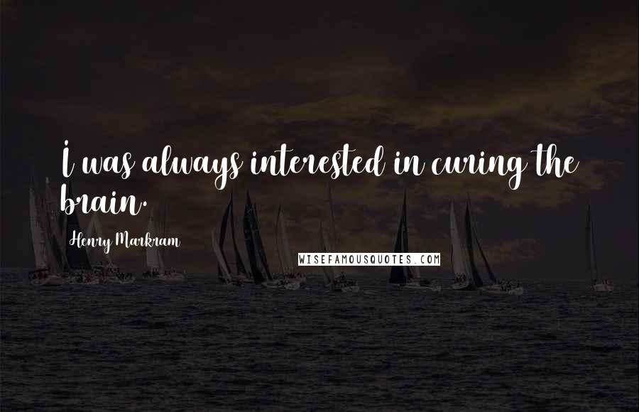 Henry Markram Quotes: I was always interested in curing the brain.