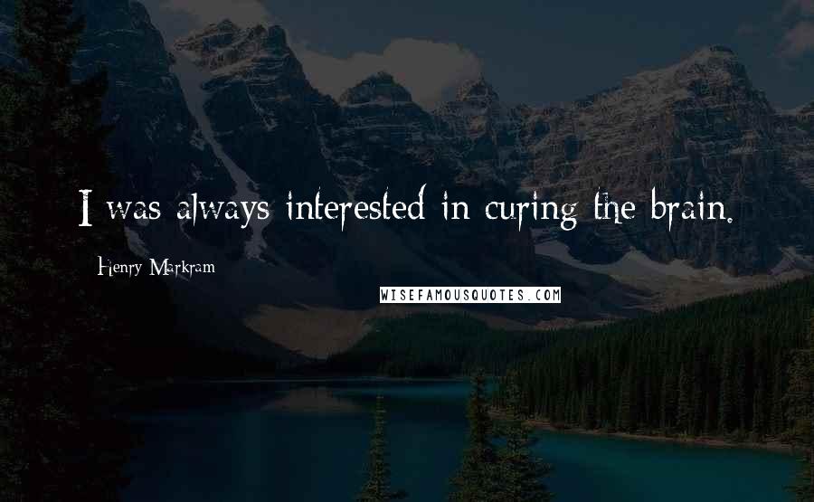 Henry Markram Quotes: I was always interested in curing the brain.