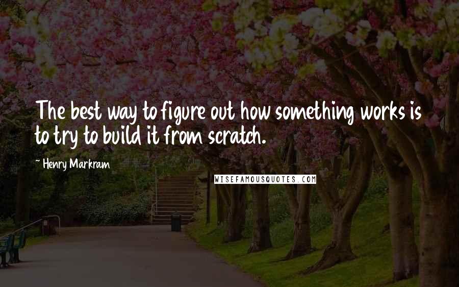 Henry Markram Quotes: The best way to figure out how something works is to try to build it from scratch.