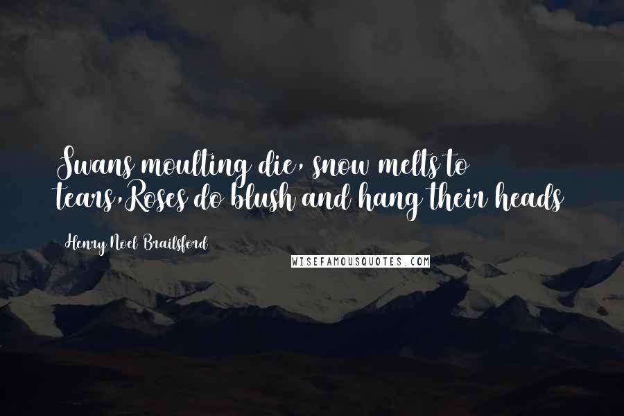 Henry Noel Brailsford Quotes: Swans moulting die, snow melts to tears,Roses do blush and hang their heads