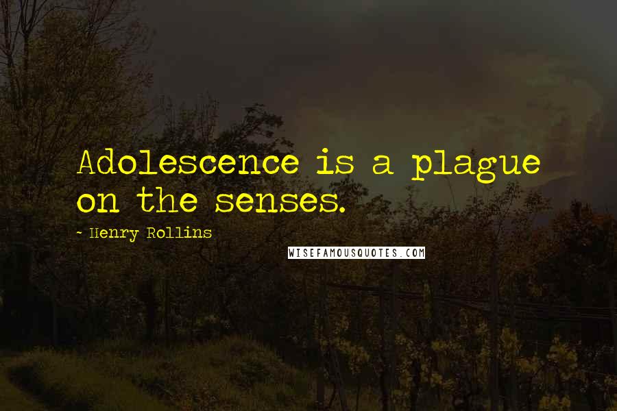 Henry Rollins Quotes: Adolescence is a plague on the senses.