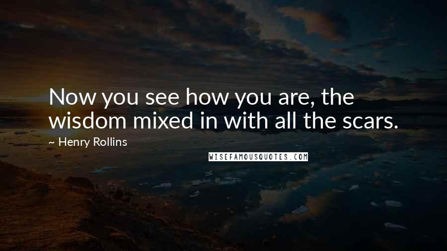 Henry Rollins Quotes: Now you see how you are, the wisdom mixed in with all the scars.