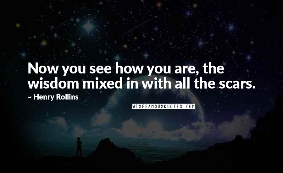 Henry Rollins Quotes: Now you see how you are, the wisdom mixed in with all the scars.