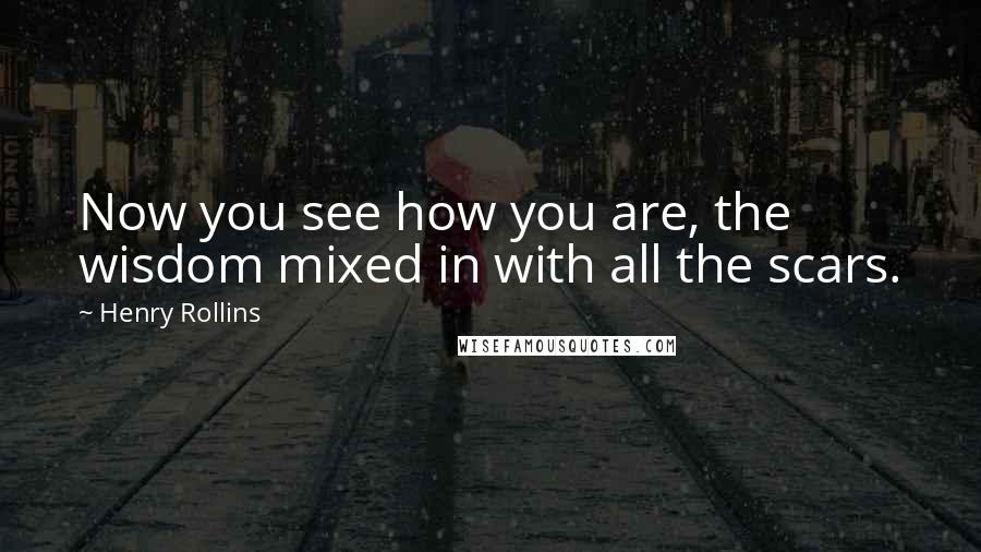 Henry Rollins Quotes: Now you see how you are, the wisdom mixed in with all the scars.