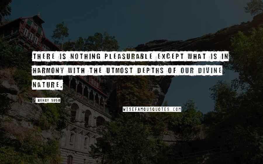 Henry Suso Quotes: There is nothing pleasurable except what is in harmony with the utmost depths of our divine nature.