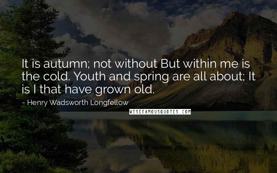 Henry Wadsworth Longfellow Quotes: It is autumn; not without But within me is the cold. Youth and spring are all about; It is I that have grown old.