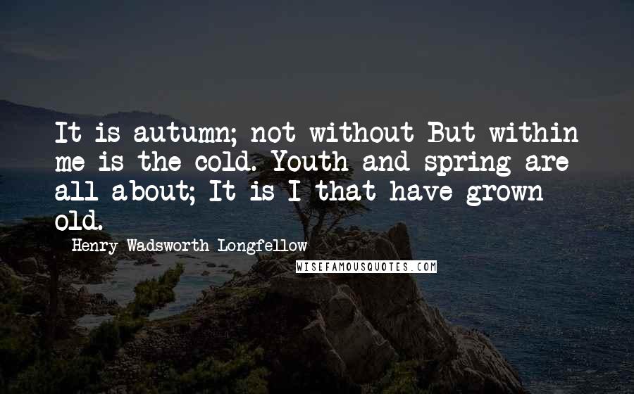 Henry Wadsworth Longfellow Quotes: It is autumn; not without But within me is the cold. Youth and spring are all about; It is I that have grown old.