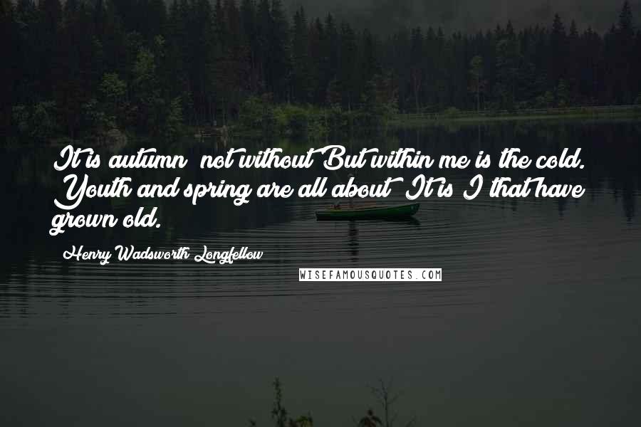 Henry Wadsworth Longfellow Quotes: It is autumn; not without But within me is the cold. Youth and spring are all about; It is I that have grown old.