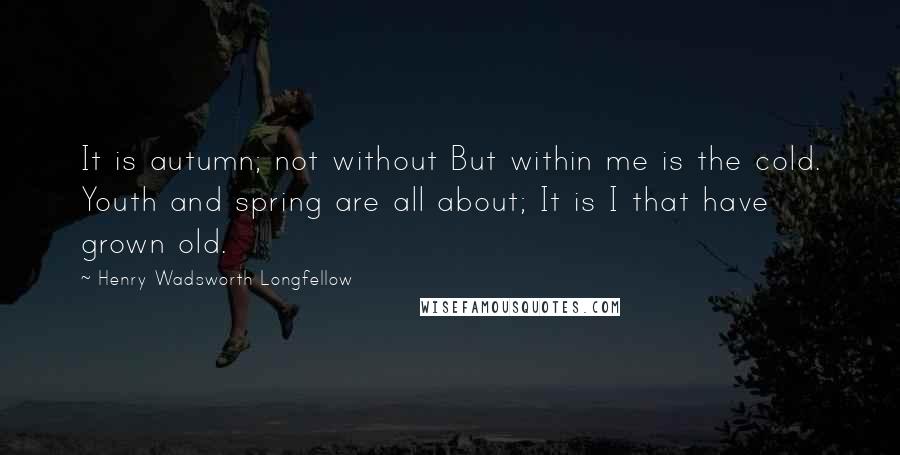 Henry Wadsworth Longfellow Quotes: It is autumn; not without But within me is the cold. Youth and spring are all about; It is I that have grown old.