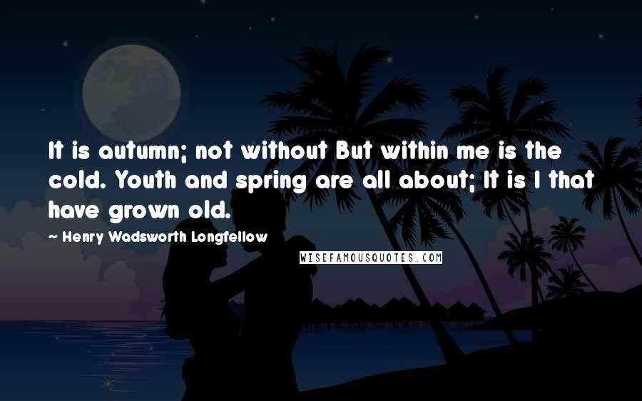 Henry Wadsworth Longfellow Quotes: It is autumn; not without But within me is the cold. Youth and spring are all about; It is I that have grown old.