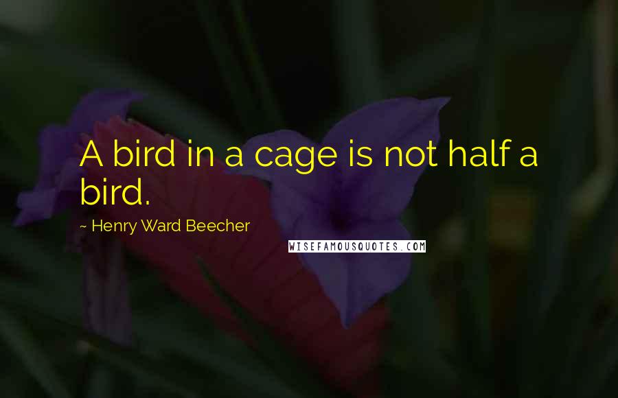 Henry Ward Beecher Quotes: A bird in a cage is not half a bird.