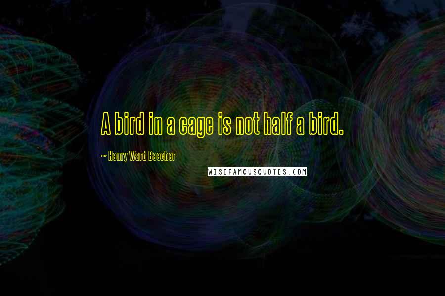 Henry Ward Beecher Quotes: A bird in a cage is not half a bird.