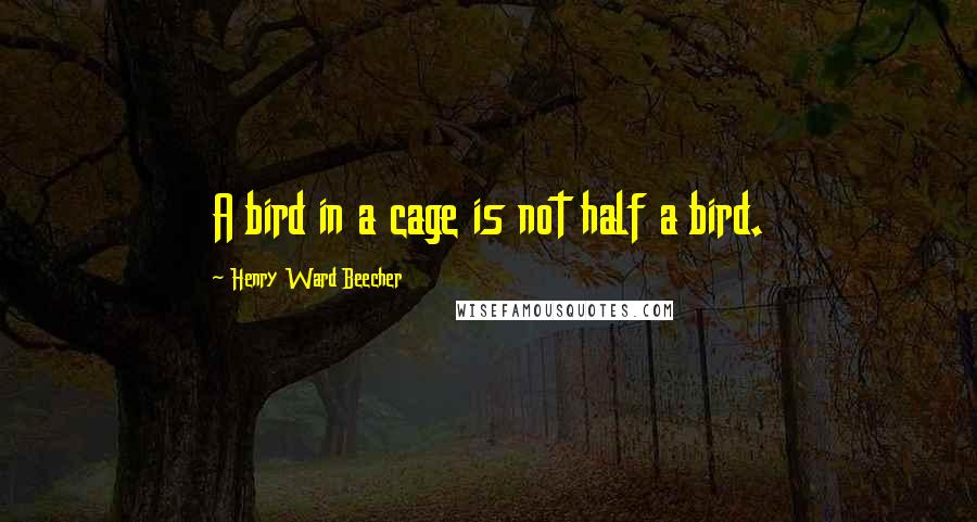 Henry Ward Beecher Quotes: A bird in a cage is not half a bird.