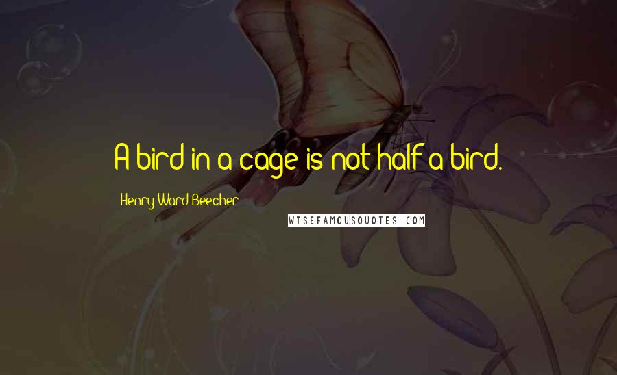 Henry Ward Beecher Quotes: A bird in a cage is not half a bird.