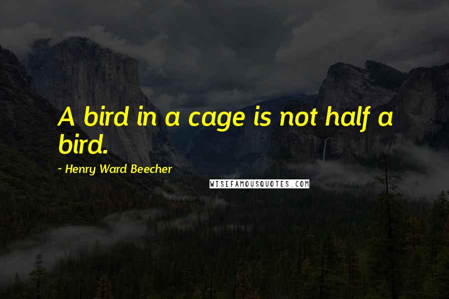 Henry Ward Beecher Quotes: A bird in a cage is not half a bird.