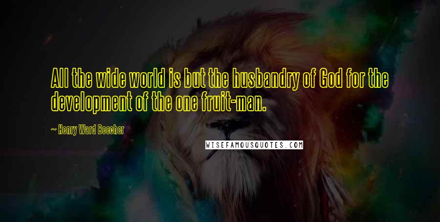 Henry Ward Beecher Quotes: All the wide world is but the husbandry of God for the development of the one fruit-man.