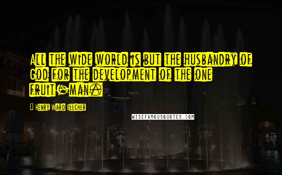 Henry Ward Beecher Quotes: All the wide world is but the husbandry of God for the development of the one fruit-man.