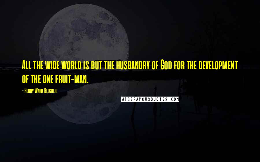 Henry Ward Beecher Quotes: All the wide world is but the husbandry of God for the development of the one fruit-man.