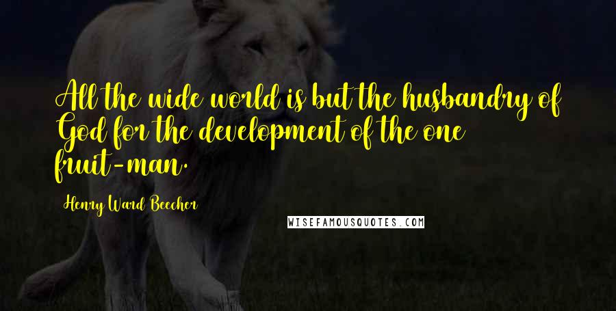 Henry Ward Beecher Quotes: All the wide world is but the husbandry of God for the development of the one fruit-man.