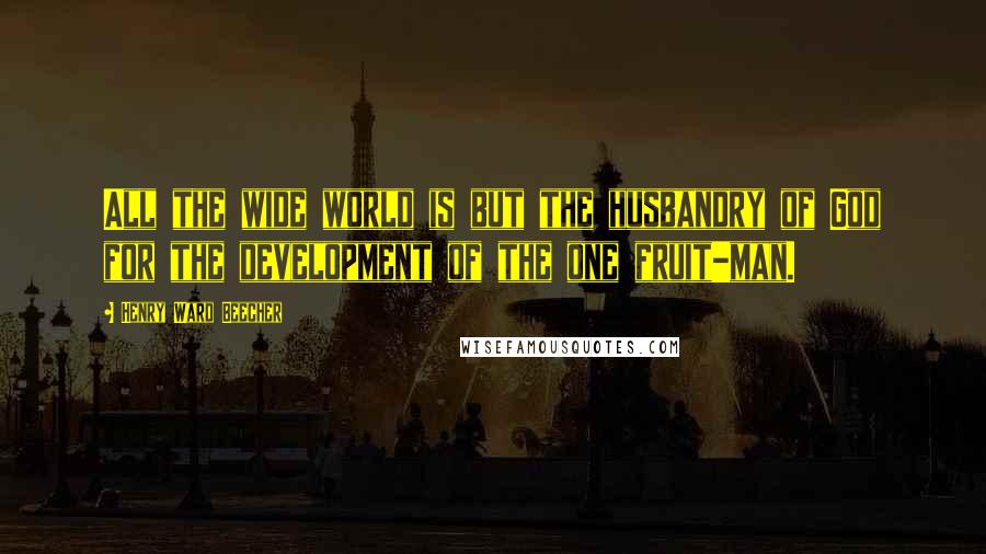 Henry Ward Beecher Quotes: All the wide world is but the husbandry of God for the development of the one fruit-man.