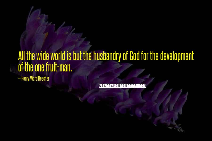 Henry Ward Beecher Quotes: All the wide world is but the husbandry of God for the development of the one fruit-man.