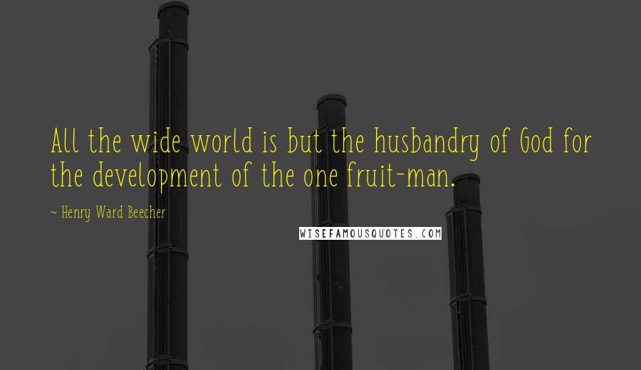 Henry Ward Beecher Quotes: All the wide world is but the husbandry of God for the development of the one fruit-man.