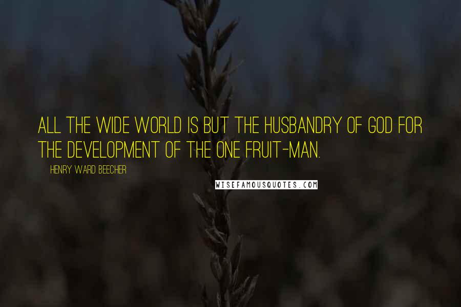 Henry Ward Beecher Quotes: All the wide world is but the husbandry of God for the development of the one fruit-man.