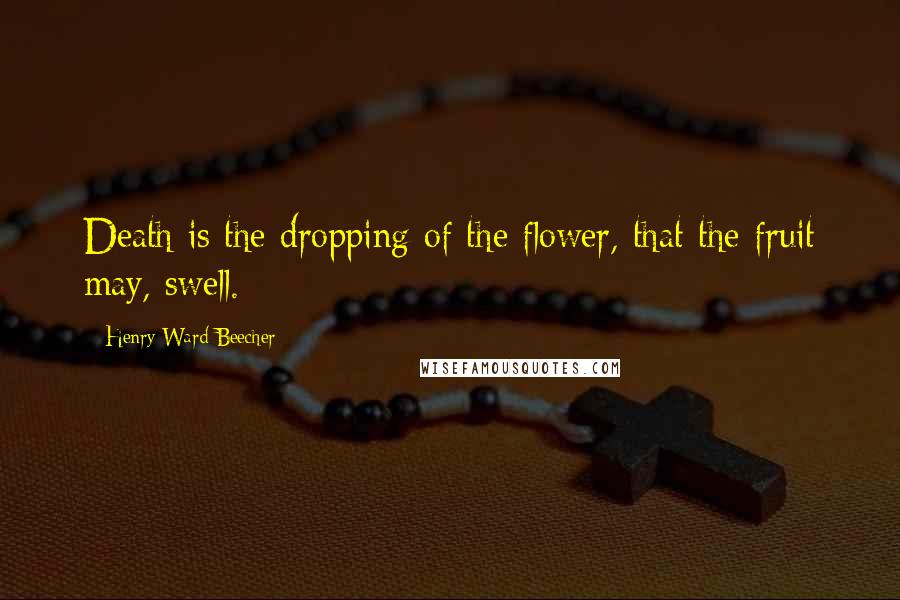 Henry Ward Beecher Quotes: Death is the dropping of the flower, that the fruit may, swell.