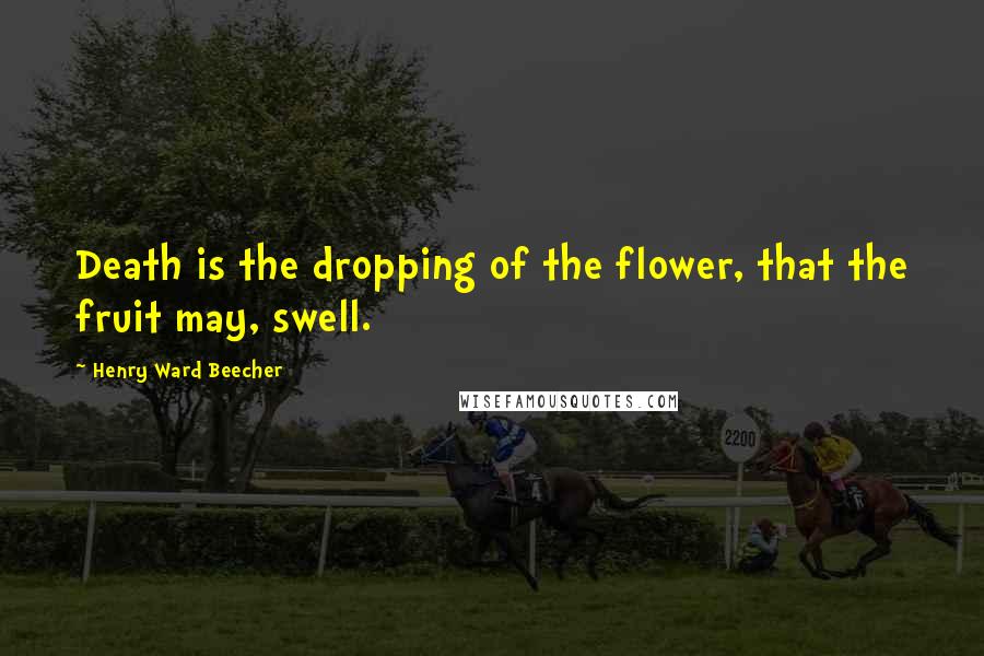 Henry Ward Beecher Quotes: Death is the dropping of the flower, that the fruit may, swell.