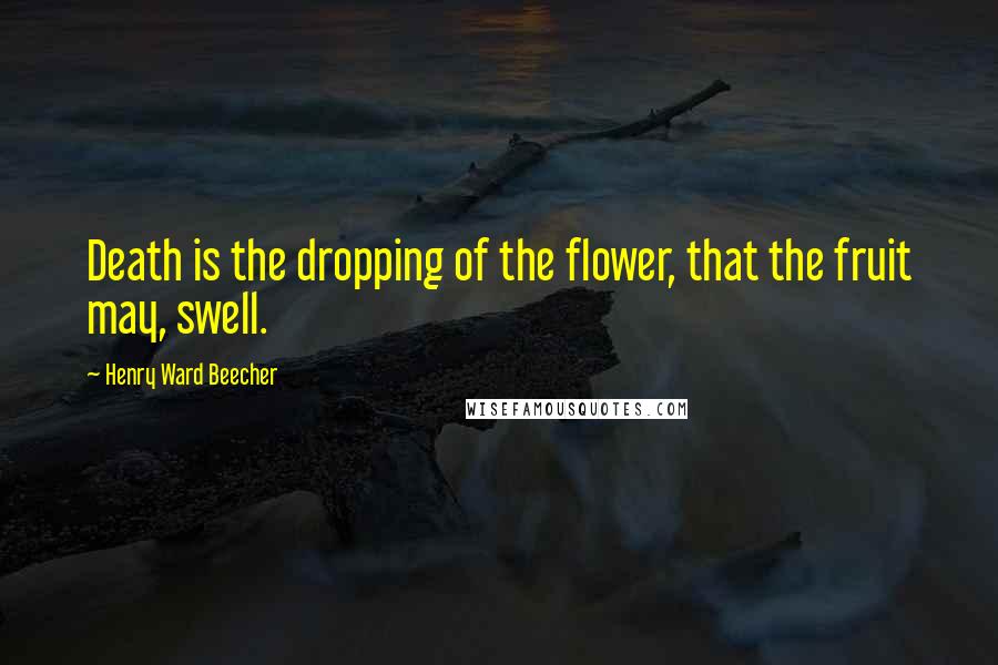 Henry Ward Beecher Quotes: Death is the dropping of the flower, that the fruit may, swell.