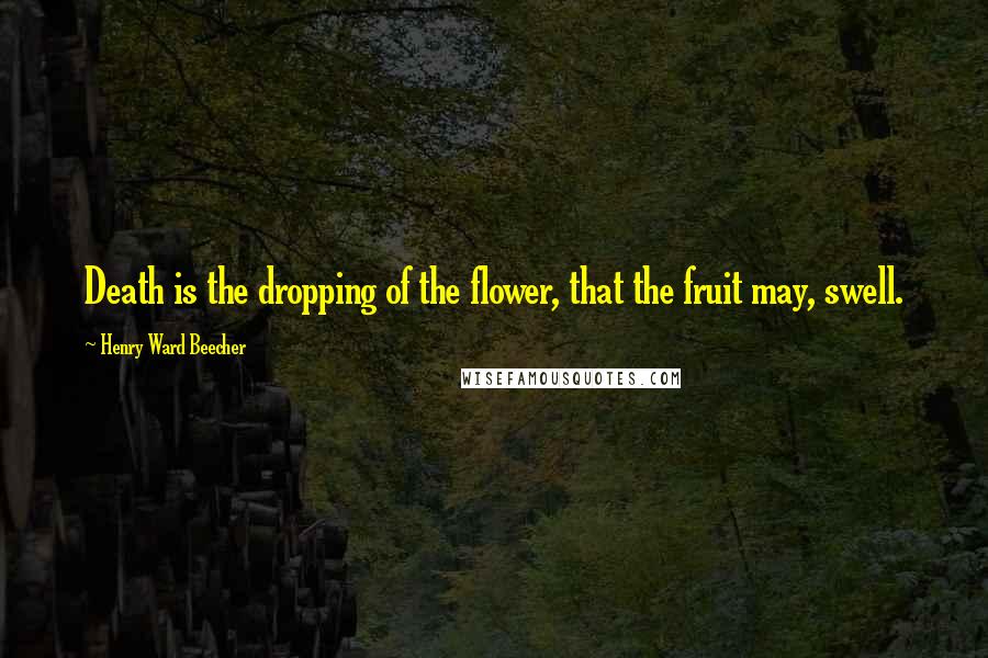 Henry Ward Beecher Quotes: Death is the dropping of the flower, that the fruit may, swell.