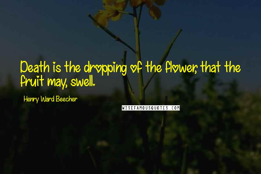 Henry Ward Beecher Quotes: Death is the dropping of the flower, that the fruit may, swell.