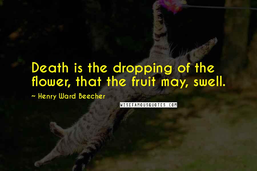 Henry Ward Beecher Quotes: Death is the dropping of the flower, that the fruit may, swell.