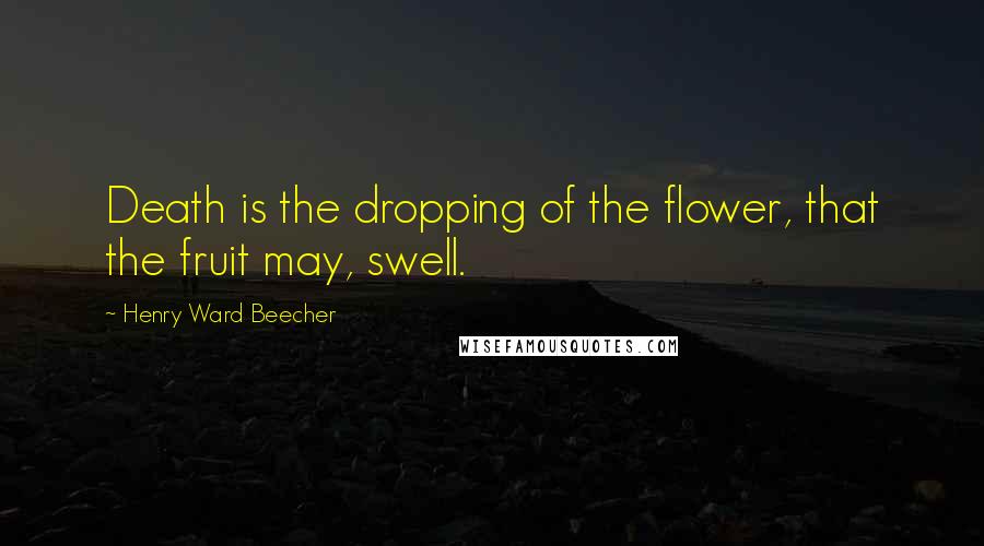 Henry Ward Beecher Quotes: Death is the dropping of the flower, that the fruit may, swell.