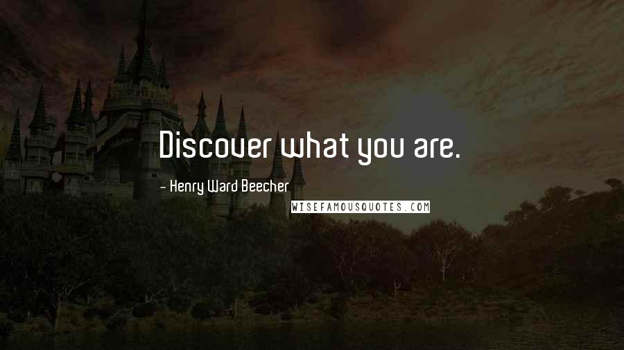 Henry Ward Beecher Quotes: Discover what you are.