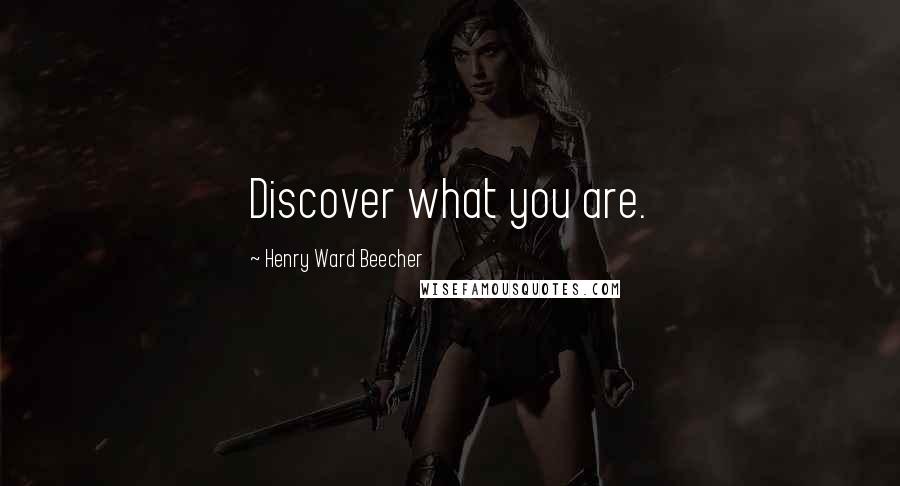 Henry Ward Beecher Quotes: Discover what you are.