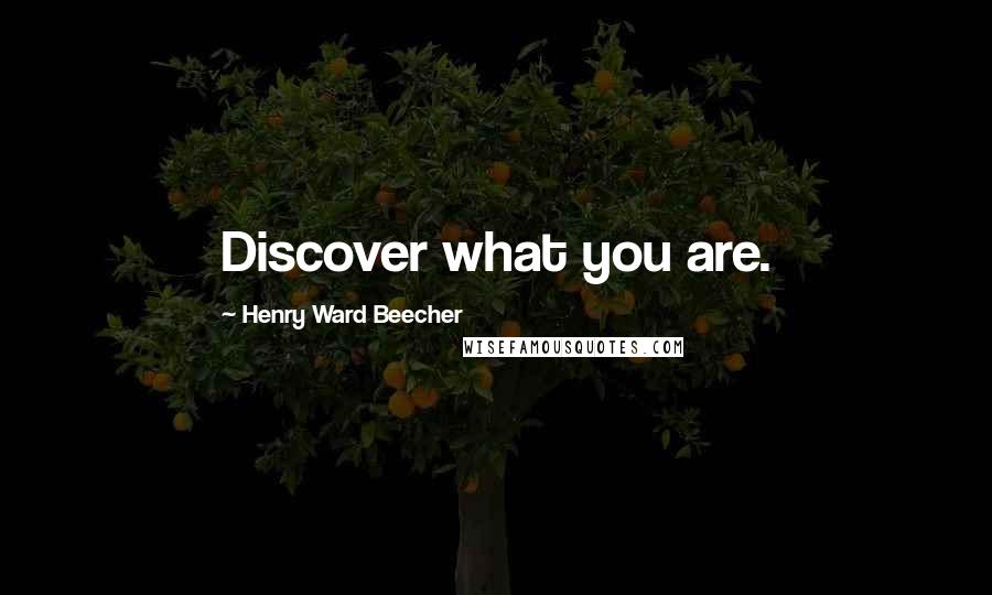 Henry Ward Beecher Quotes: Discover what you are.